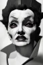 Placeholder: Marlene Dietrich as evil queen in black leather, leather, busty, cleavage, angry, stern look. character design by cory loftis, fenghua zhong, ryohei hase, ismail inceoglu and ruan jia. unreal engine 5, artistic lighting, highly detailed, photorealistic, fantasy