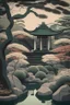 Placeholder: Somber Japanese garden in art deco style