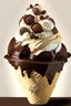 Placeholder: brownie ice cream sundae, delicious, zoomed out