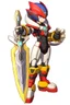 Placeholder: Megaman Zero Omega, Black and Red Armor, Lightning Sword