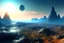 Placeholder: ландшафт далекой планеты с инопланетной цивилизацией