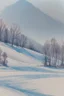 Placeholder: Rolling hills, lake, winter, snow, sunrise Modifiers: smooth intricate high definition beautiful lighting pencil sketch watercolor polished warm light watercolor and ink LNF