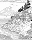 Placeholder: peninsula hill, sea coloring pages coloring pages, no color small slim line art