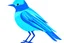 Placeholder: Real Blue bird vector style, solid color