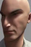 Placeholder: handsome man, portrait, profile, person of colour, bald, clean shaven, photo real, highly detailed, high contrast, extremely sharp detail, unreal engine 5