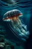 Placeholder: jellyfish in the sea dramatic hd highlights detailled wide and depth
