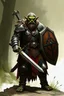 Placeholder: Orc nature paladin in chainmail with sword and shield