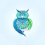 Placeholder: Design a logo that combines an owl and a circuit pattern or data stream, symbolizing a fusion of wisdom and advanced technology, ensuring a clean and modern aesthetic suitable for a tech company named "Whizdom.ai" using a color palette of [blue, green, white].