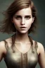 Placeholder: full body, emma watson identify face, leather clothing , big busty , dirty face, pintura, ,details,texture,8k quality, florest, Minimalism, Romanticism, Expressionism, Impressionism