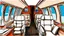 Placeholder: inside private jet, drawn with crayons