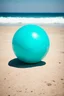 Placeholder: Turquoise beach ball, old kodachrome, scratches, bokeh