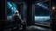 Placeholder: Melancholy theme picture. sometimes human stop at night and stares out into the cold space, and something hurts the heart, something big thing miss. old man sitting in old chir at home and looks into nothingness, melancholic mood, meaning of life, nebula, detailed, gloomy, and surreal vibe. dark colors, cinematic