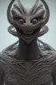 Placeholder: snake alien, head,8 eyes, smile, 8k, with hairs, finely detailed, photo realistic, HR Giger style