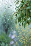 Placeholder: Tableau de Monet, Gouttes de pluie , vitre