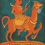 Placeholder: indian king ashoka riding a dragon painting