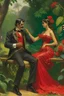 Placeholder: Carmen the flamenco dancer tempts adam with a cigarette in the garden of Eden