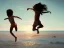 Placeholder: children jumping in water on the Indian beach capture them against the sun and make an art silhouette, hyper details, real sharp, 8k, well detailed, well shaped