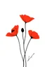 Placeholder: simple outline of a 3 red poppies and one black