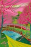 Placeholder: A pink mystical bridge painted by Vincent van Gogh