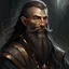 Placeholder: dnd, fantasy, wizard, portrait, face, close up, long beard, black hair, elegant, angular features, exotic features, long, slender