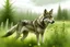 Placeholder: rysunek realizm Bieszczady łąka wiosna wilk