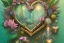 Placeholder: Tropical flowers, realistic heart drawing, crystals, tropical leaves, sacred altar, Fantasy home, cute animal.