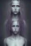 Placeholder: danish singer mø, high light , purple tones, Style John Kenn Mortensen,