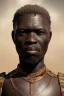 Placeholder: african head portrait, warrior costume, village, meditation, woods, galaxy sky, 8k quality