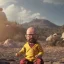 Placeholder: Walter white toddler, full body, angry, Buddha body, dynamic pose, tokio background, dramatic lighting, hyper realistic, unreal engine, 8k, upscale