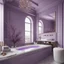 Placeholder: hotel bathroom, modern classic style, lavender colors, 3d