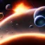 Placeholder: 8k resolution round planets, space, starships desktop wallpaper