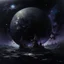 Placeholder: A purplish black shadow moon empire in outer space painted by Cai Jia