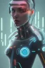 Placeholder: cyberpunk, head, women, portrai, tron, cyborg