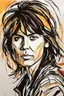 Placeholder: create an abstract portrait of Chrissie Hynde in the fauvist, expressionist art style of Oskar Kokoschka, Andre Derain , and Georges Rouault, highly detailed facial features, 4k with inking in the style of Joe Benitez