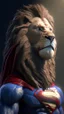 Placeholder: lion with head superman, ultra realistic, 4k, ultra detail, full body