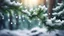 Placeholder: a fir tree branch . Delicate snow droplets glisten, frozen in time, against a magical forest backdrop. evergreen branches create a vivid and beautiful natural background,low poly