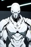 Placeholder: Anime the same photo but wearing a white superhero suit with a lite modern armour