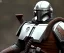 Placeholder: fat Mandalorian, photo realistic