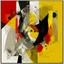 Placeholder: Sloth contrivance, by Tracey Adams and VS Gaitonde, mind-bending abstract image, fragmented, subconscious deconstructivism, yellow and black and white and red color scheme