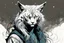 Placeholder: create an ethereal, otherworldly anthropomorphic Lynx woman , in the comic book art style of Mike Mignola, Bill Sienkiewicz, and Jean Giraud Moebius, with highly detailed fur and facial features , finely inked , dramatic natural lighting