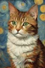 Placeholder: Portrait of a cat by Van Gogh