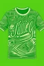 Placeholder: Style:Flat illustration Text: "الاثنين" T-shirt design graphic, vector, contour, green background)