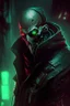 Placeholder: Pyke from league of legends in black cyberpunk style