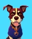 Placeholder: Cute dog, one colour background