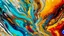 Placeholder: Arte abstracto en un estilo de vertido acrílico fluido, con colores ondulantes y formas orgánicas.