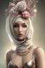 Placeholder: Seductive outfit, hijab portrait, 8k resolution, flower head and body, beautiful