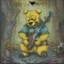 Placeholder: a death metal album cover with winnie the pooh