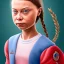 Placeholder: portrait of Greta Thunberg grumpy