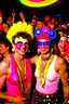 Placeholder: rave party in 80's with circus on the moon full