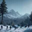 Placeholder: Five people hunting in a snowy forest, sense of fear, mountain hut in the background, Alps, night, 8k, HD, cinematography, photorealistic, Cinematic, Color Grading, Ultra-Wide Angle, Depth of Field, hyper-detailed, beautifully color-coded, insane details, intricate details, beautifully color graded, Cinematic, Color Grading, Editorial Photography, Depth of Field, DOF, Tilt Blur, White Balance, 32k, Super-Resolution, Megapixel, ProPhoto RGB, VR, Halfrear Lighting, Backlight, Natural Lighting